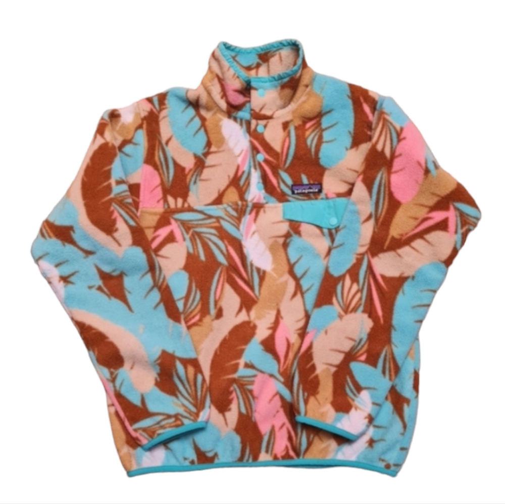 Patagonia Synchilla Snap-T Fleece Pullover Women's Feather Dance Bear Brown S - Picture 1 of 12